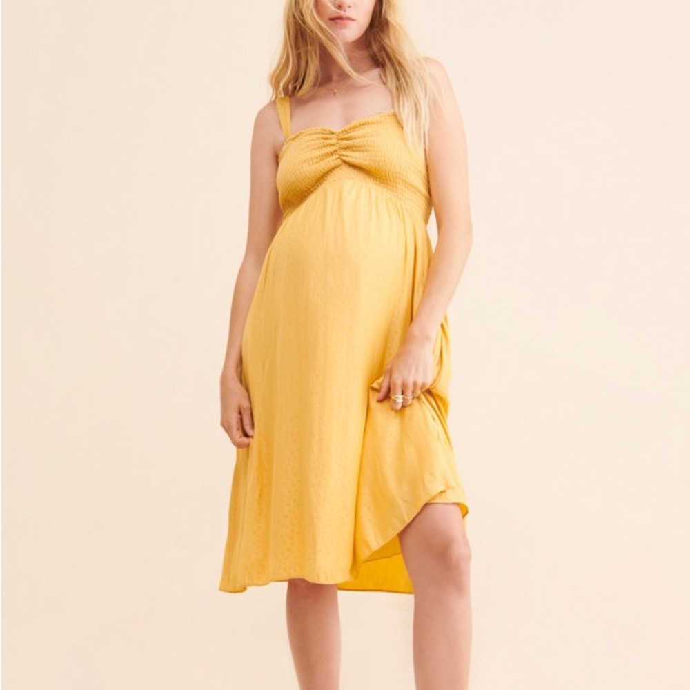 Hatch The Gemma Dress Canary Floral Yellow Maternity Pregnancy Sz 0 Worn Once!